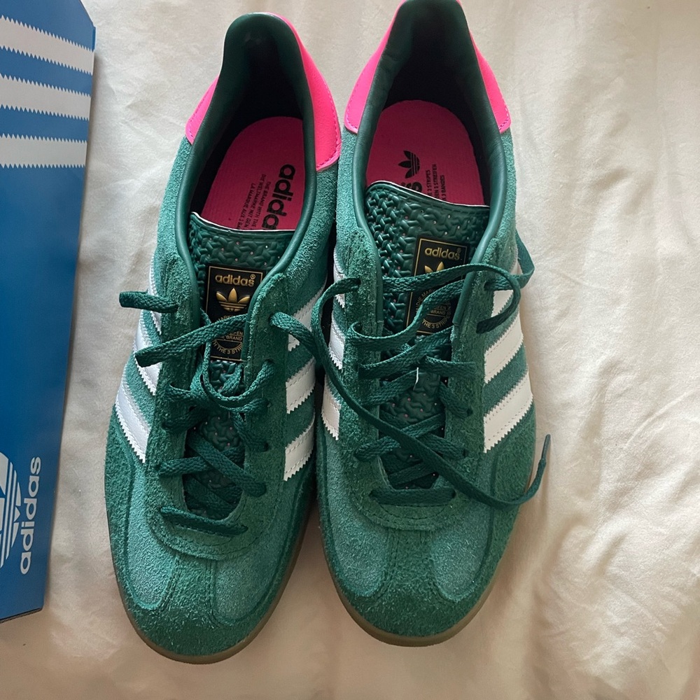 Adidas Gazelle Green and Pink Size 9